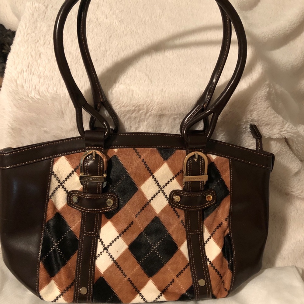 Cromia Italian designer bag in Beautiful chocolate brown & pony hair